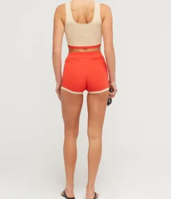 Contrast Knit Short In Chilli