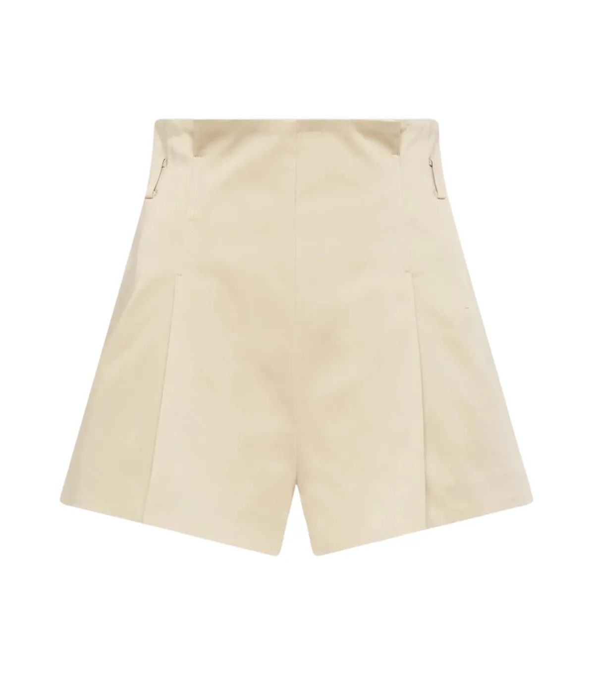 Cotton Paperbag Waist Shorts In Champagne