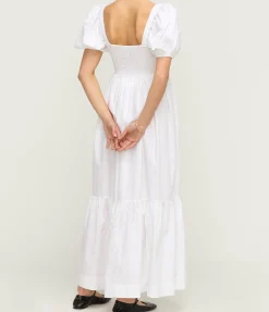 Cotton Poplin Smock Dress In Bright White
