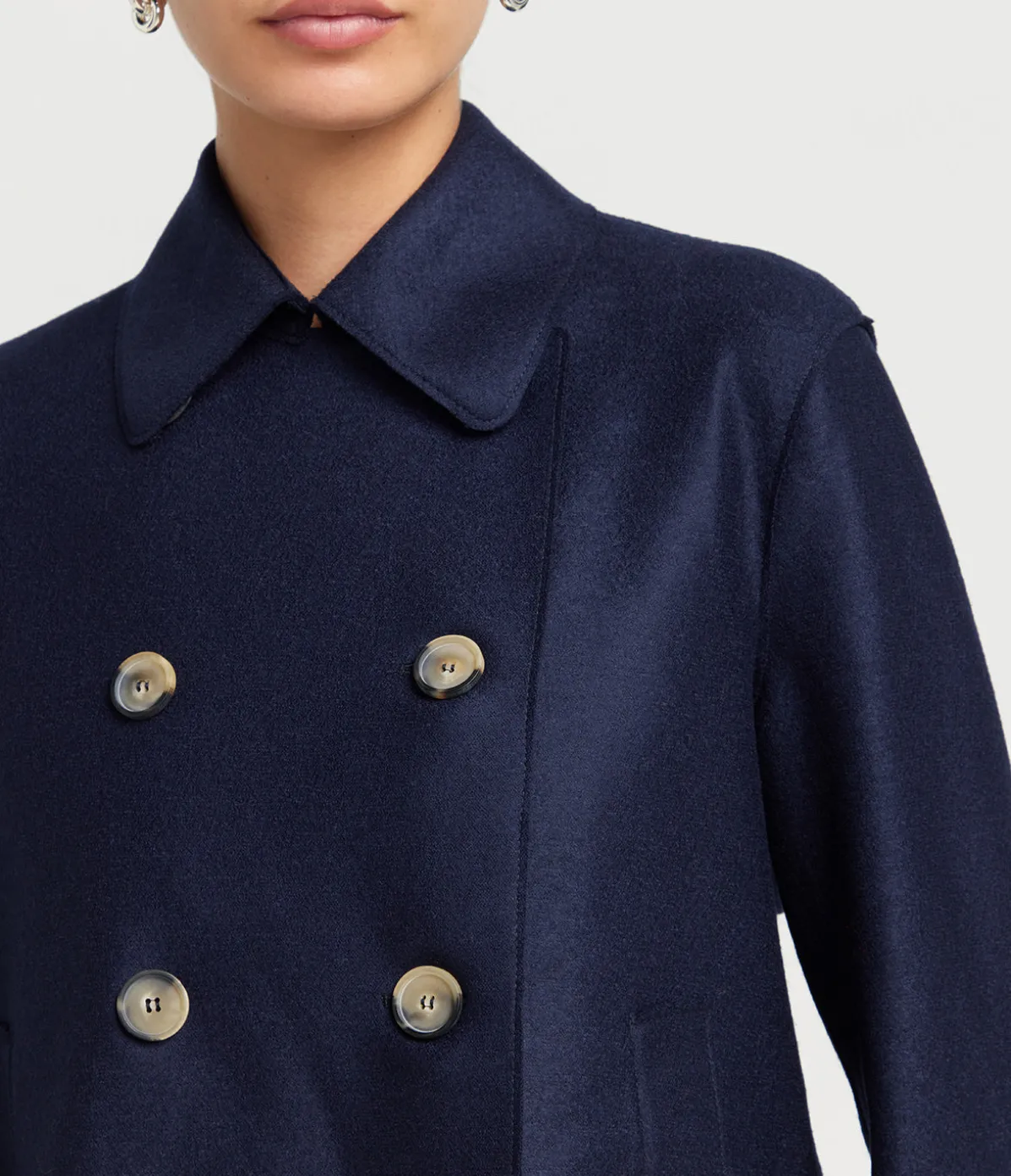 Cropped Trench In Navy Blue