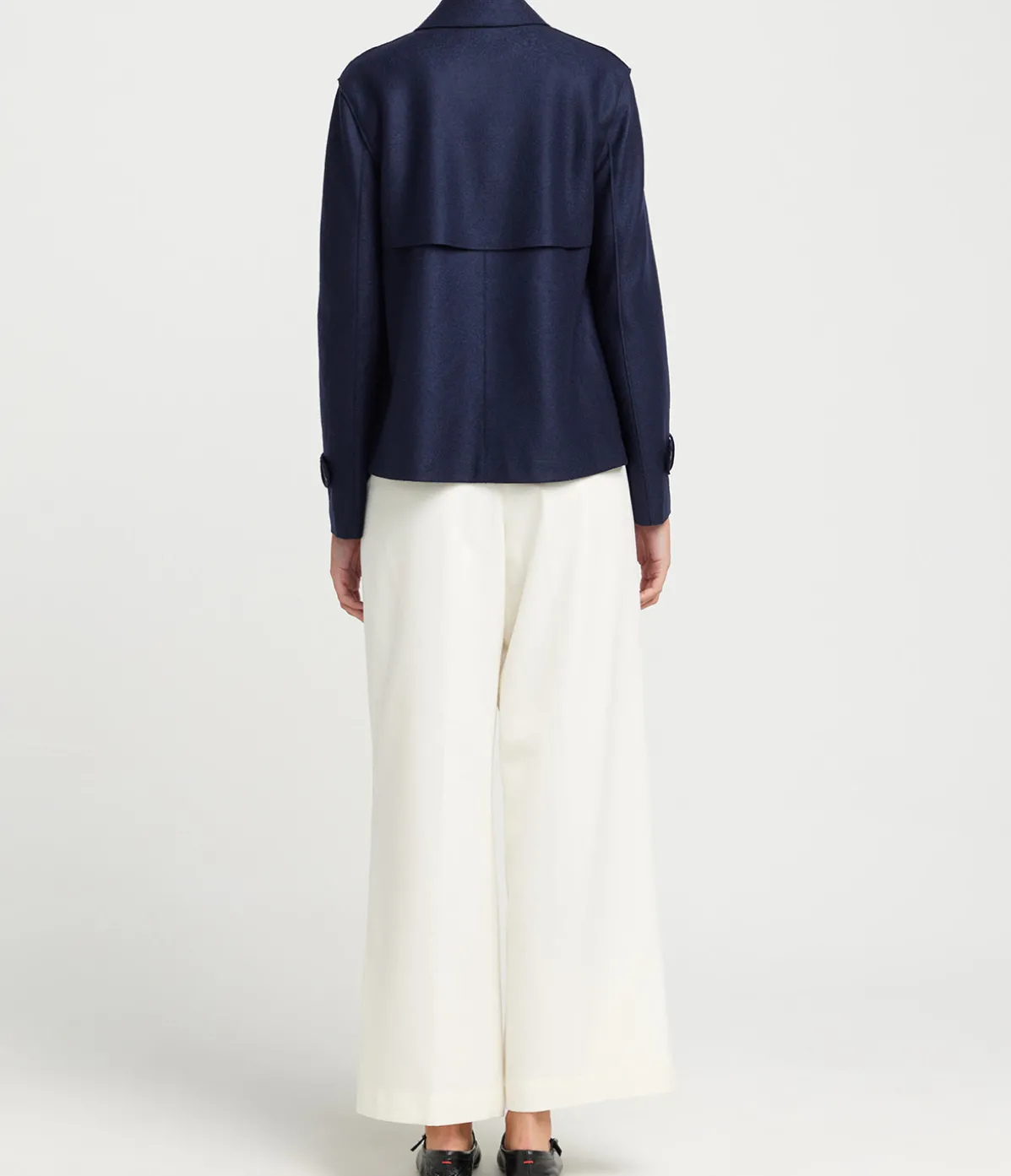 Cropped Trench In Navy Blue