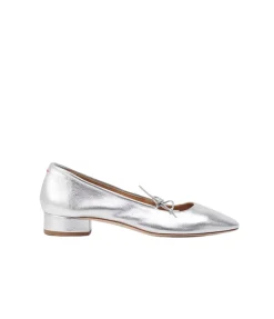 Darya Leather Ballet Pump In Silver