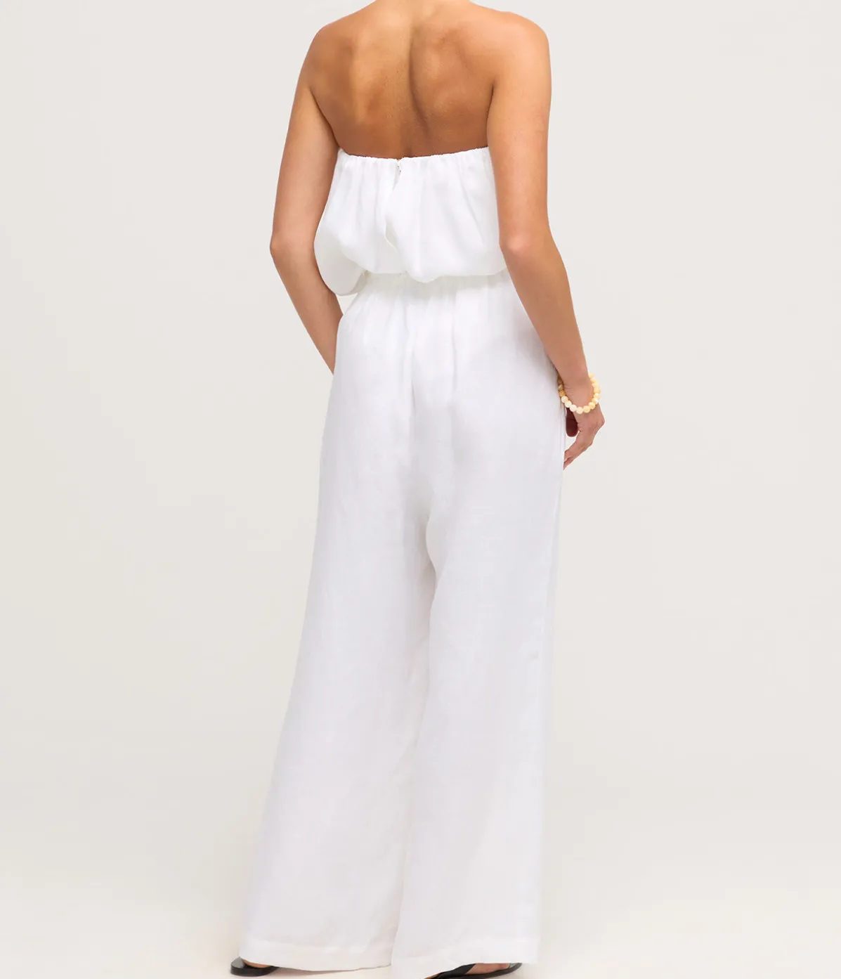 Delphi Organic Linen Drawstring Pant In White