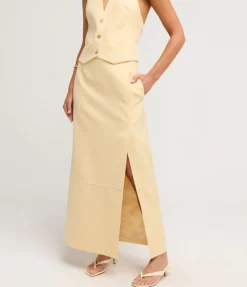 Delphi Split Midi Skirt In Butter