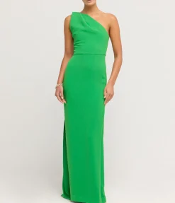 Demi Woven Crepe Dress In Bright Green