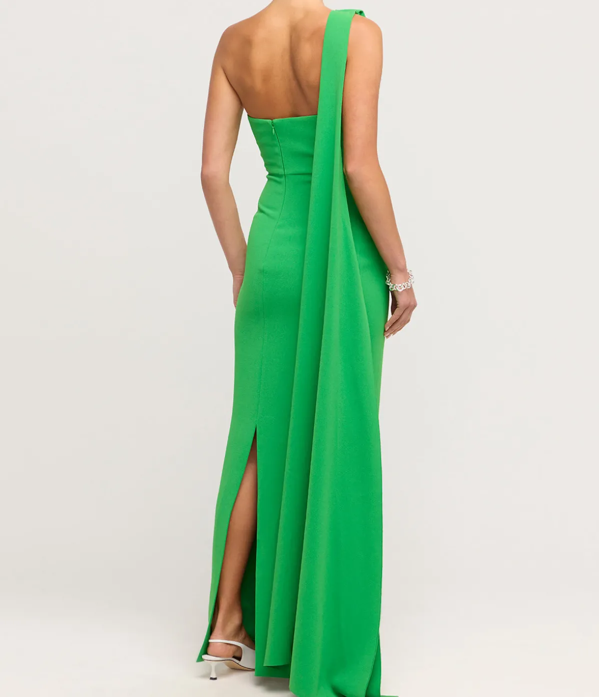 Demi Woven Crepe Dress In Bright Green