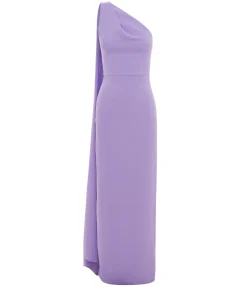 Demi Woven Crepe Dress In Lilac