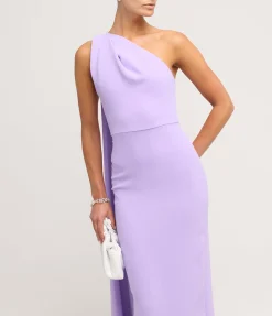 Demi Woven Crepe Dress In Lilac