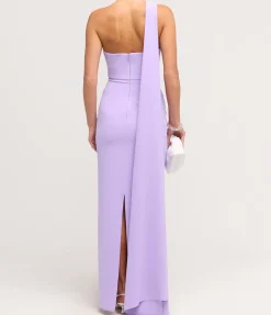 Demi Woven Crepe Dress In Lilac