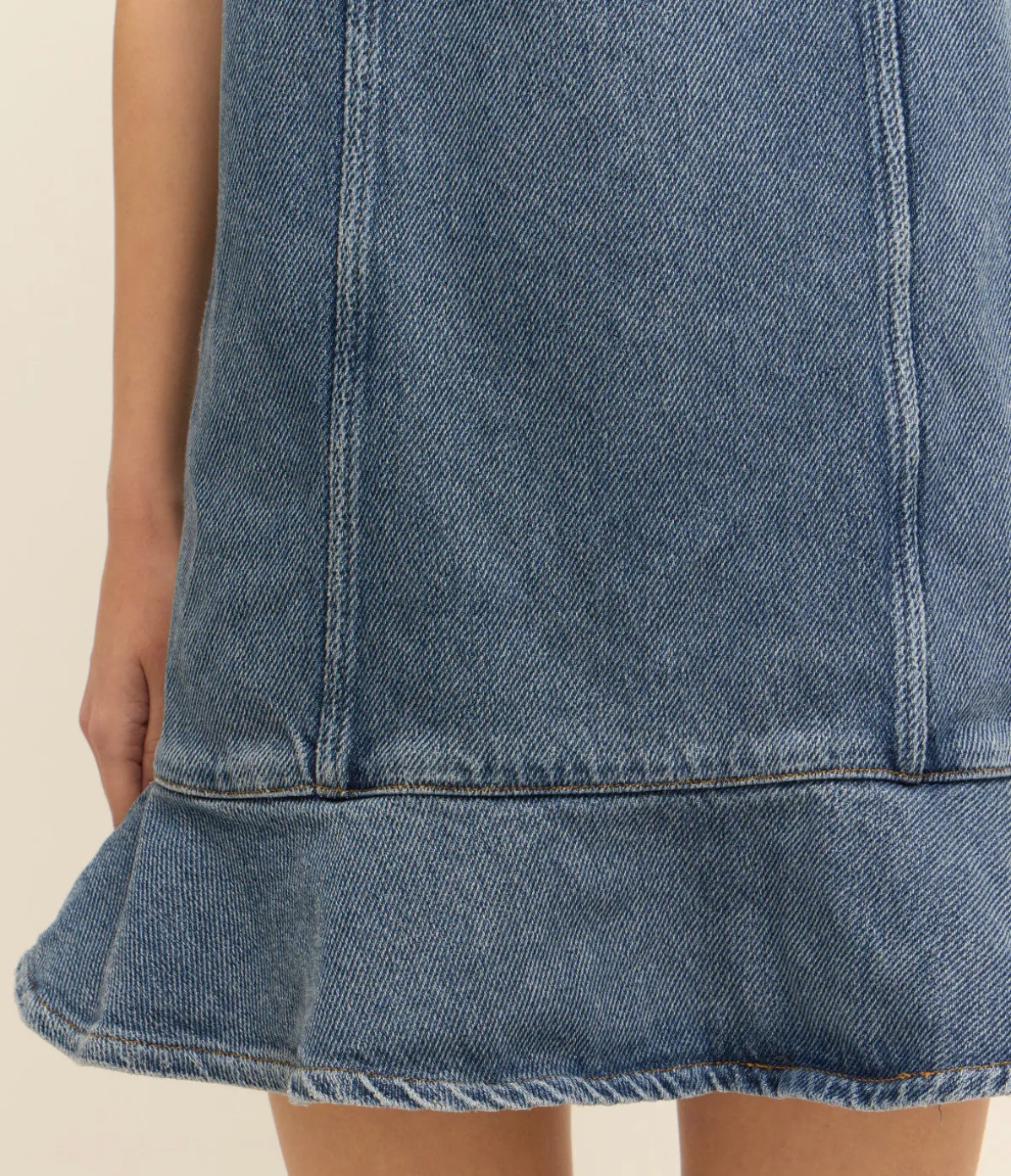Denim Mini Dress In Tint Wash