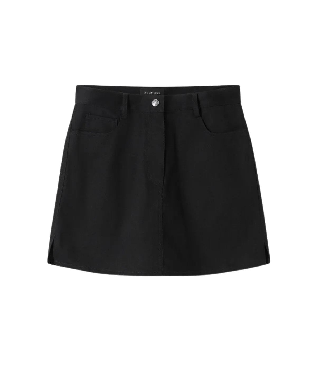 Denim Mini Skirt In Black