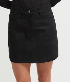 Denim Mini Skirt In Black