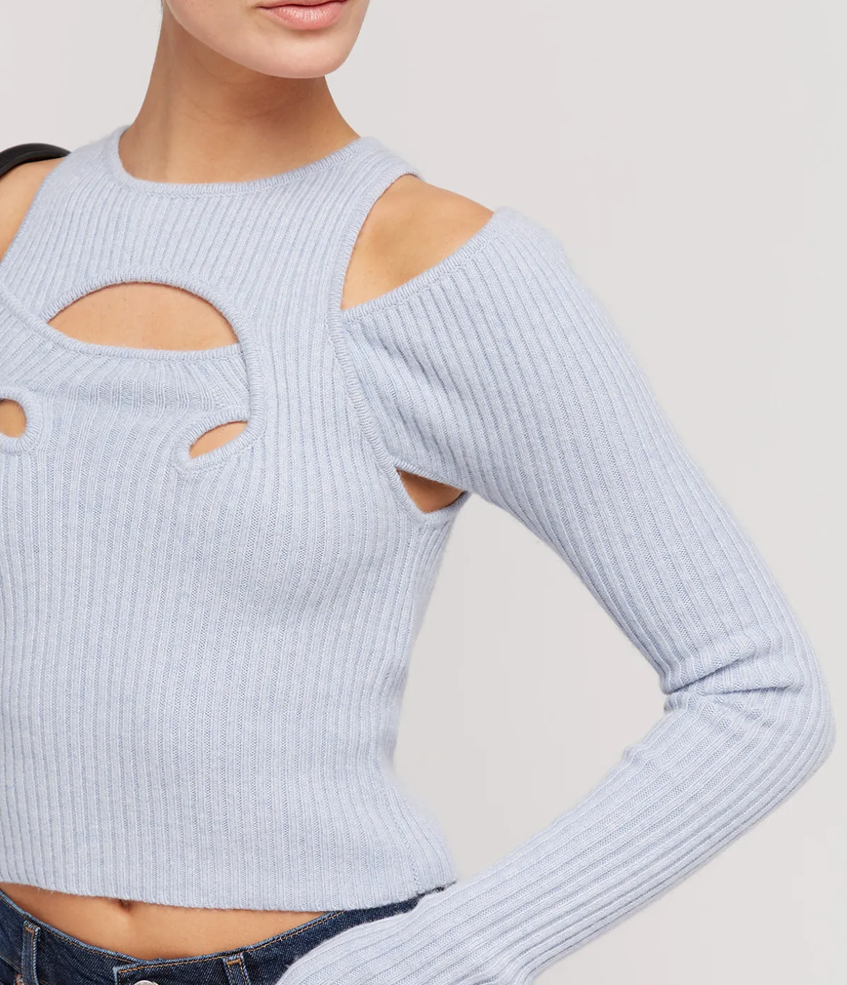 Derry Long Sleeve Top In Powder Blue