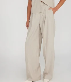 Double Pleat Pant In Sand Melange