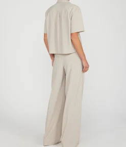 Double Pleat Pant In Sand Melange