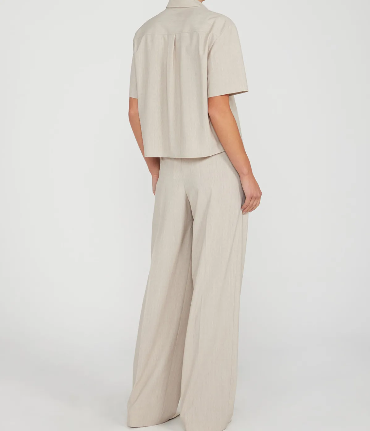 Double Pleat Pant In Sand Melange