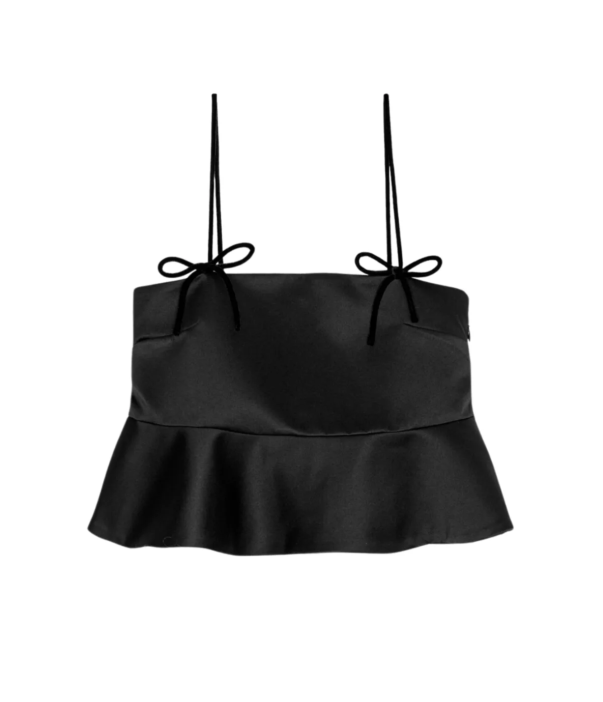 Duchesse Satin Top In Black