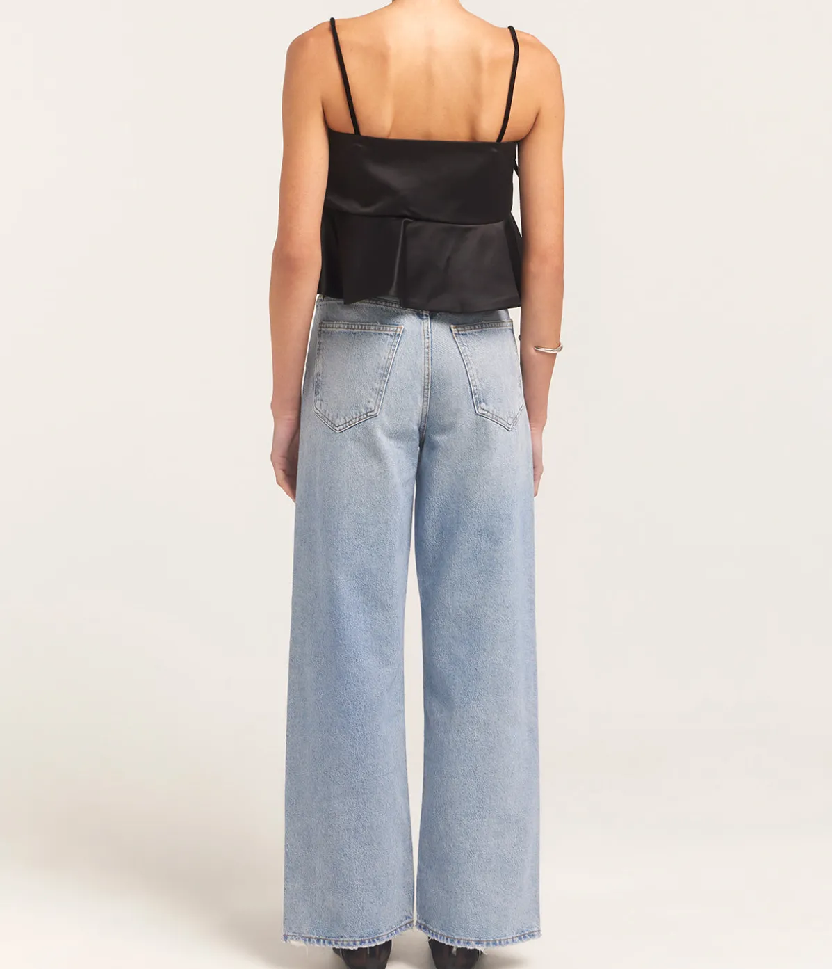 Duchesse Satin Top In Black