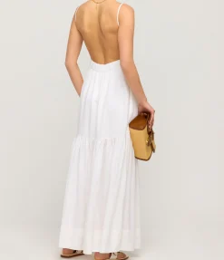 Ellie Linen Maxi Dress In Ivory