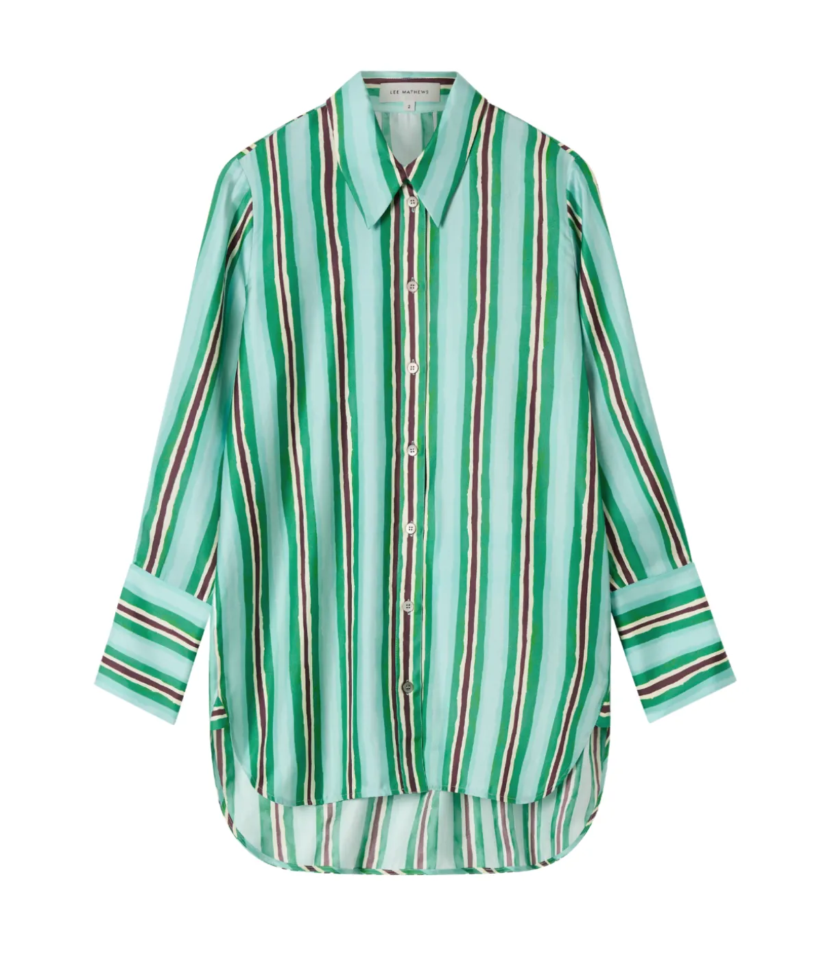 Ellie Long Sleeve Shirt In Aqua