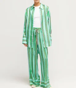 Ellie Long Sleeve Shirt In Aqua