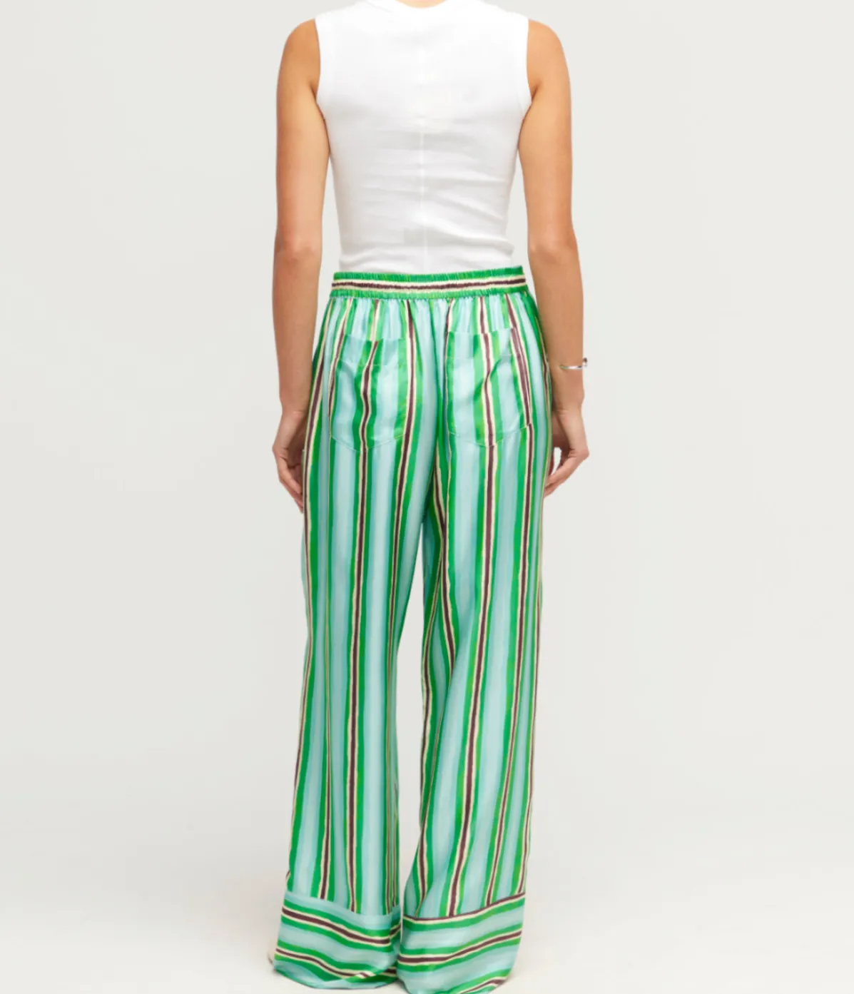 Ellie Tie Waist Pant In Aqua