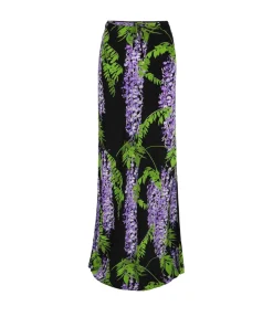 Emily Bias Cut Maxi Skirt In Wisteria
