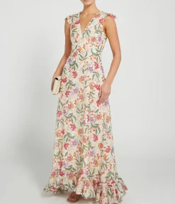 Emma Maxi Dress In Delemare Blanc