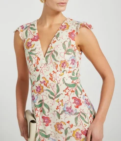 Emma Maxi Dress In Delemare Blanc