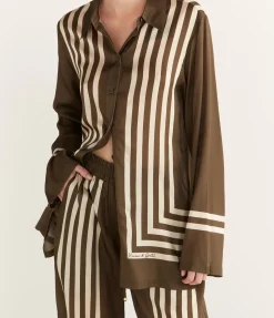 Empress Pant In Moss Stripe