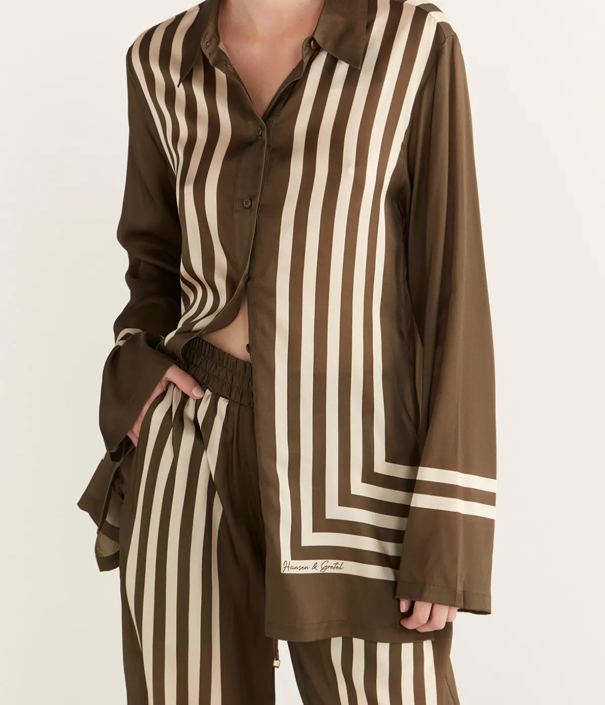 Empress Pant In Moss Stripe