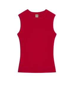 Esme High Neck Tank In Red