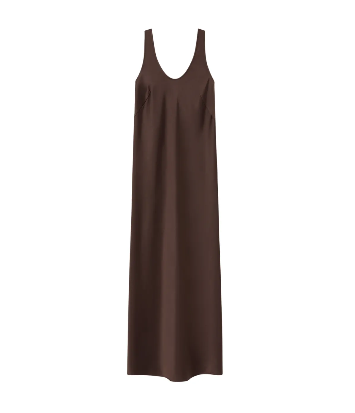 Esther Satin Dress In Chocolate