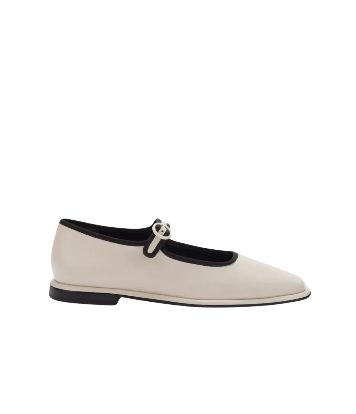 Fabiana Ballet Flat In Bone And Black