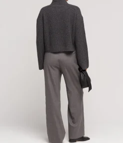 Faro Funnel Neck Sweater In Anthracite Melange