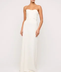 Fiona Strapless Maxi Dress In White