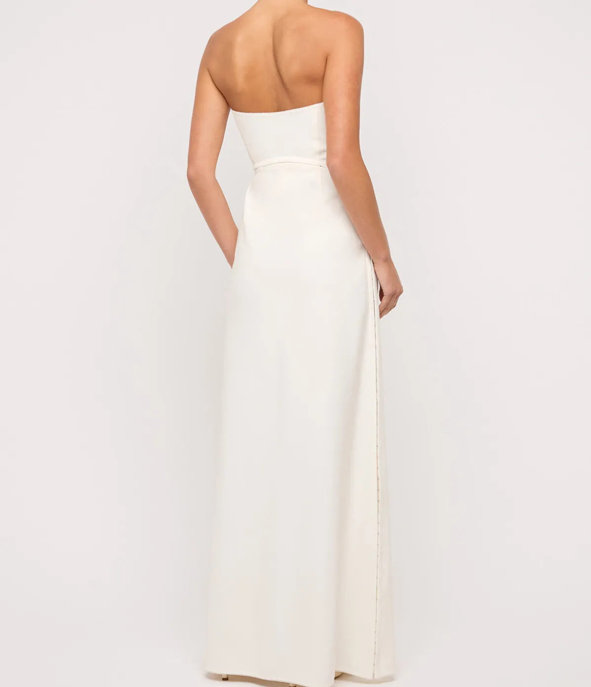 Fiona Strapless Maxi Dress In White
