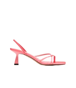 Fleur Midi Heel In Watermelon Satin