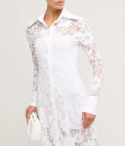 Floral Appliqué Maxi Dress In White