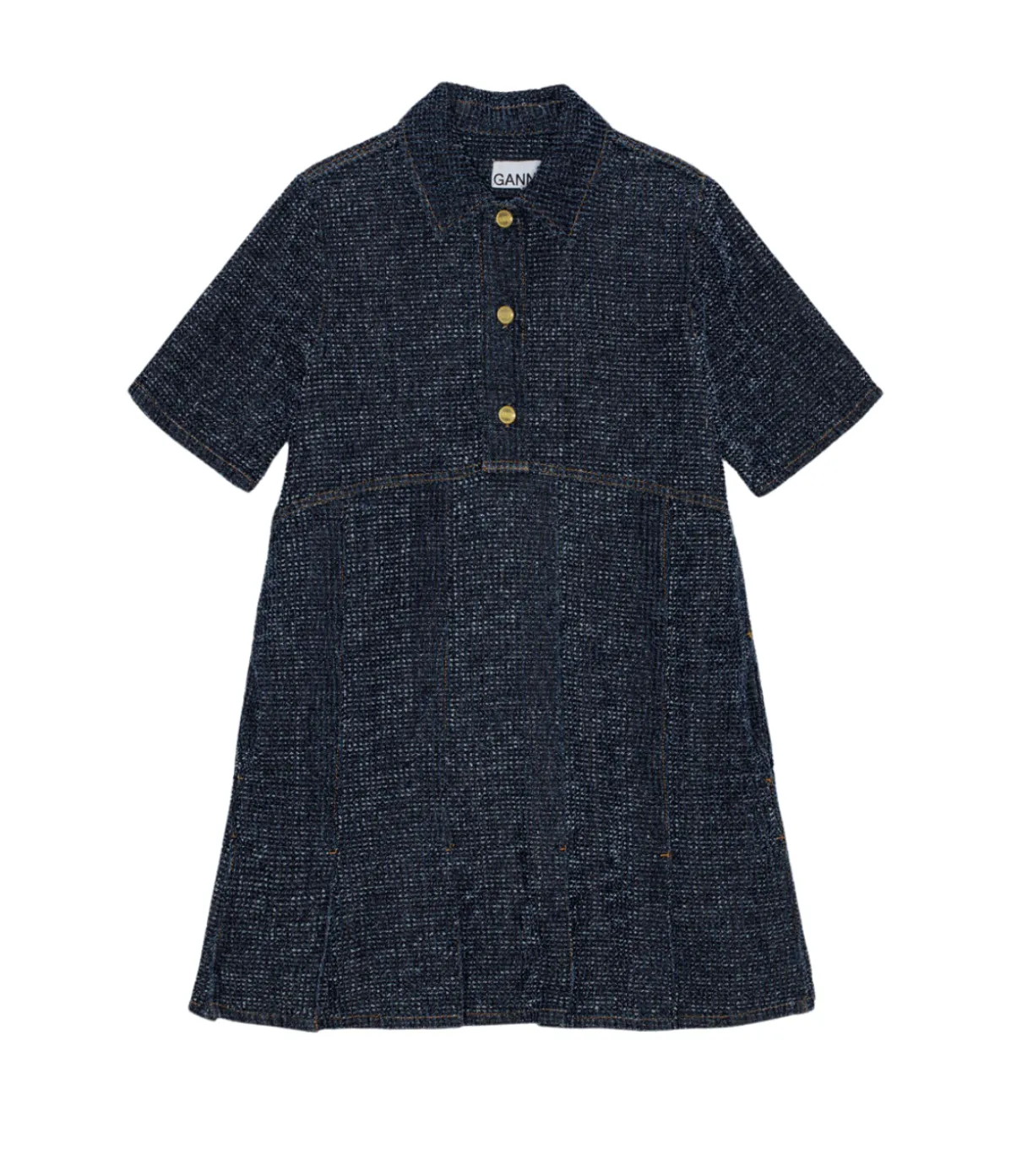 Fluffy Denim Mini Dress In Rinse