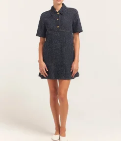 Fluffy Denim Mini Dress In Rinse
