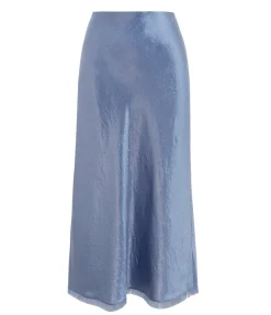 Fray Edge Bias Skirt In Azure Gem