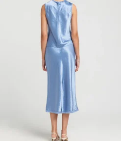 Fray Edge Shell Top In Azure Gem