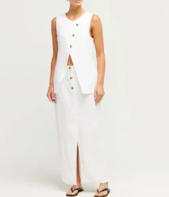 Gigi Column Skirt In Ivory