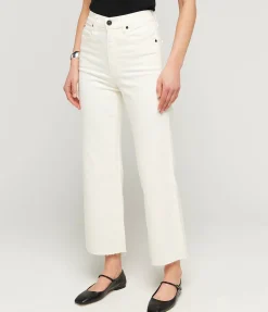 Grace High Rise Wide Leg Crop In White