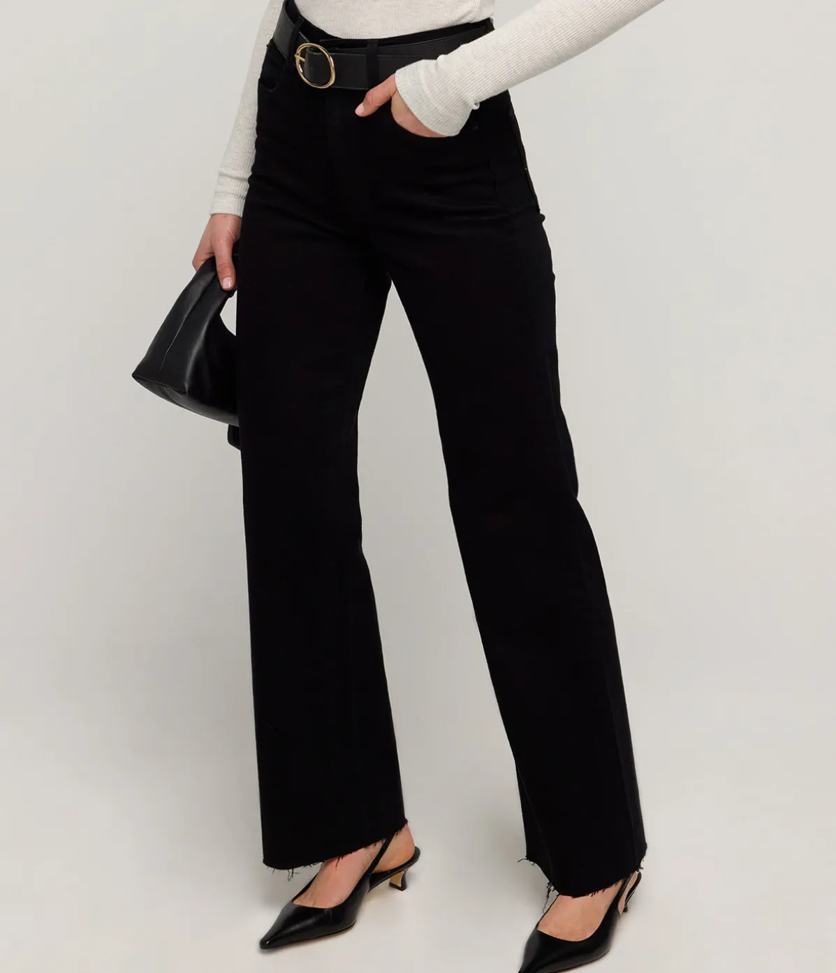 Grace High Rise Wide Leg In Jet Black