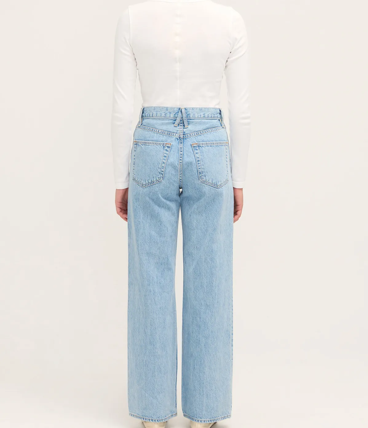 Grace High Rise Wide Leg Jean In Powder Blue