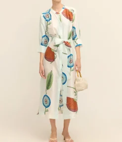 Grand Floral Column Dress In Multi
