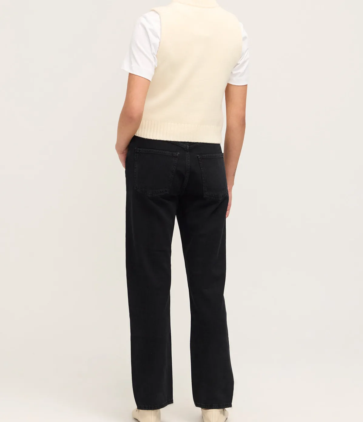 Graphic Wool Vest In Egret