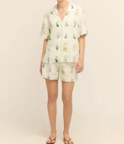 Greenhouse Floral Camp Shirt In Mist